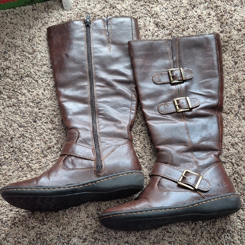 boc Dark Brown Buckle Heeled Boots